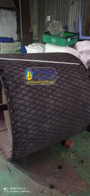 Bọc lô, Rullo D1250x1000mm bọc cao su chịu lực cao – Xẻ rãnh.